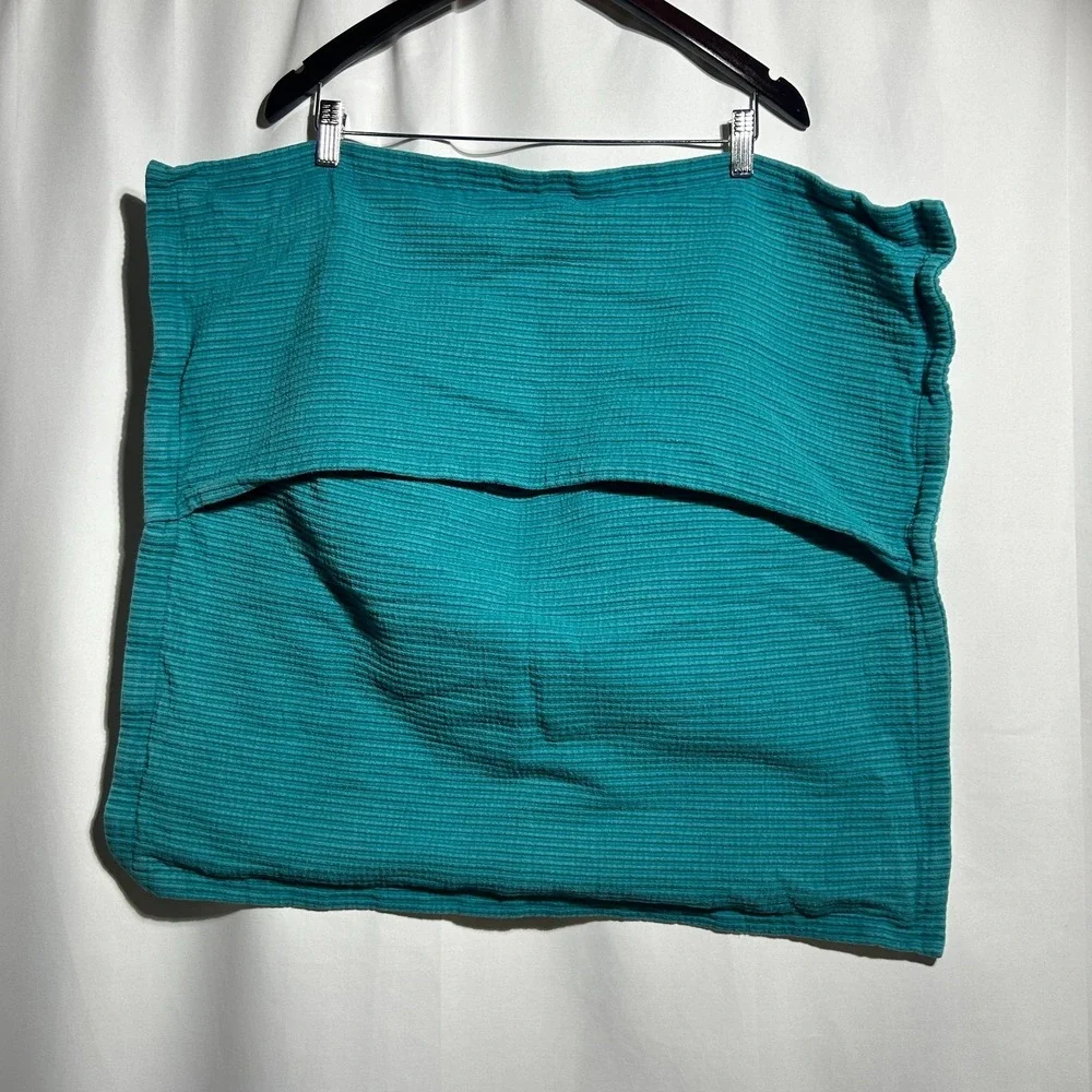 CRATE & BARREL Ribbed Euro Sham Square 26x26‎ Avery Teal Sham Qty 1 Pillow Cover